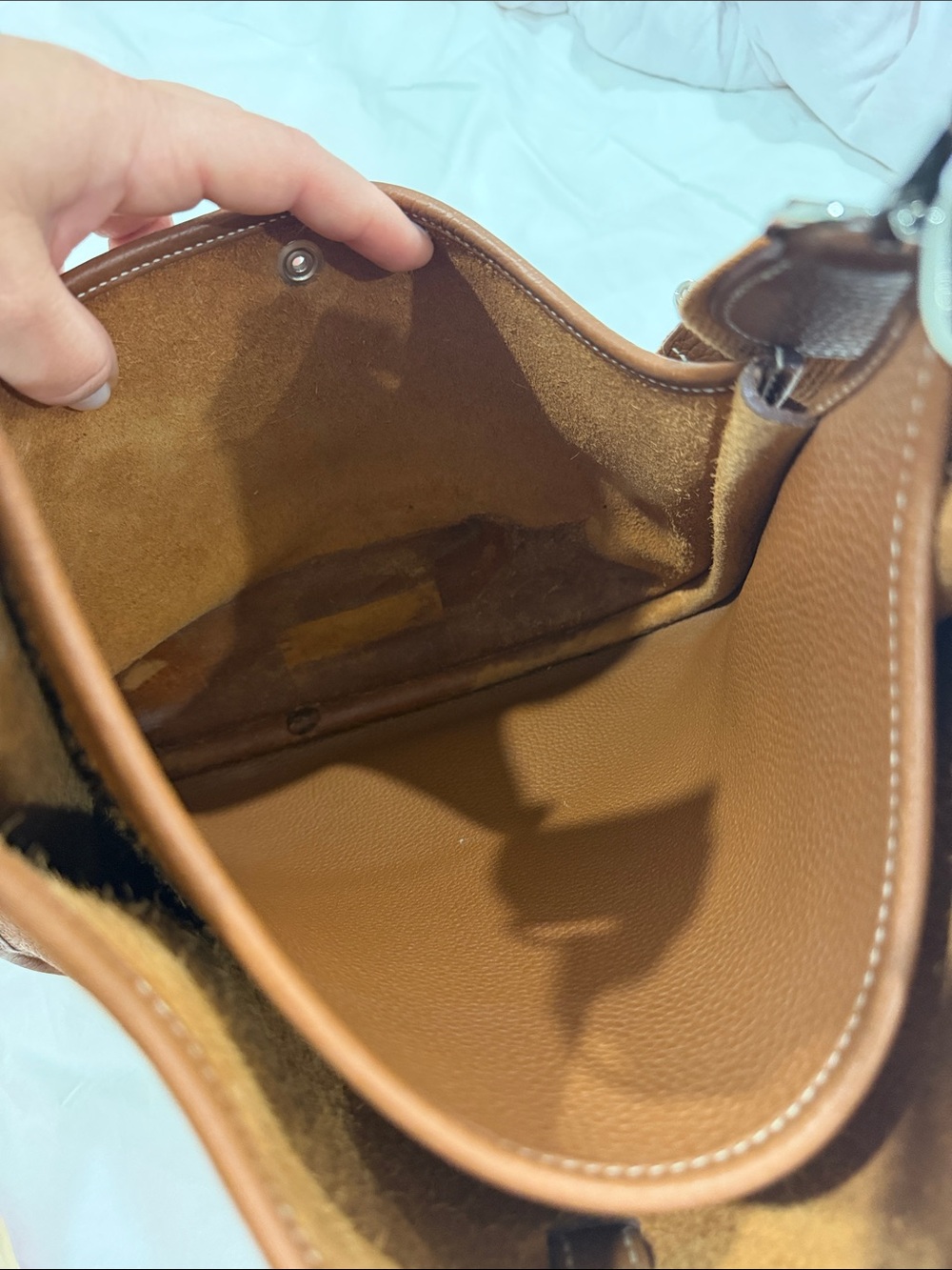 Hermes Brown Evelyne Leather Crossbody Bag - Picture 9 of 13